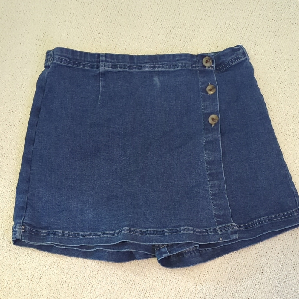 Denim Button-Up Skirt